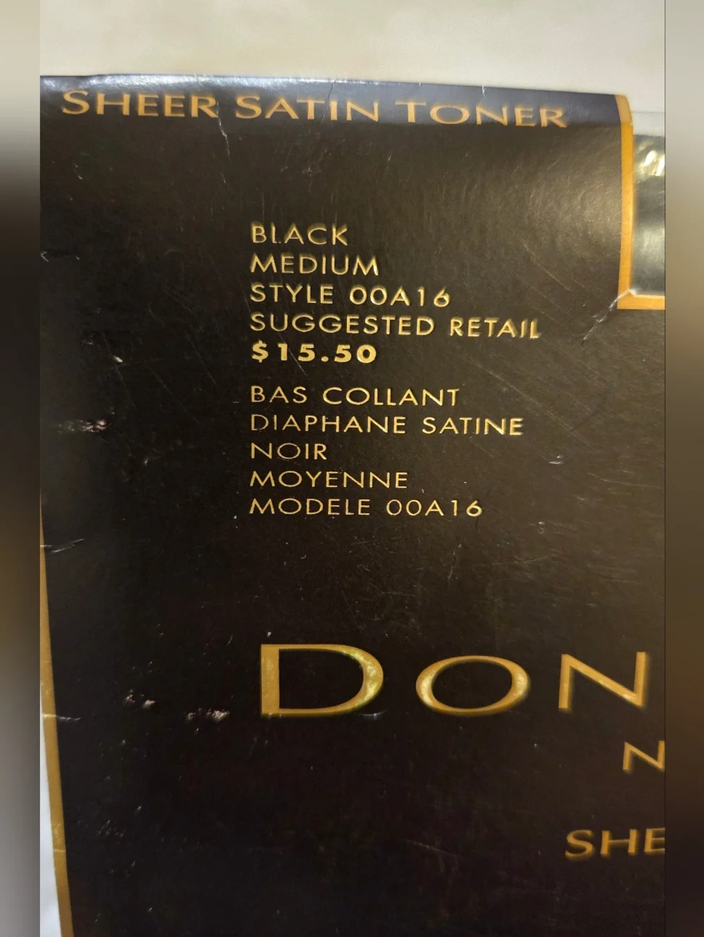 Donna Karan New York Sheer Satin Toner Size Medium Black NWT 00A16
